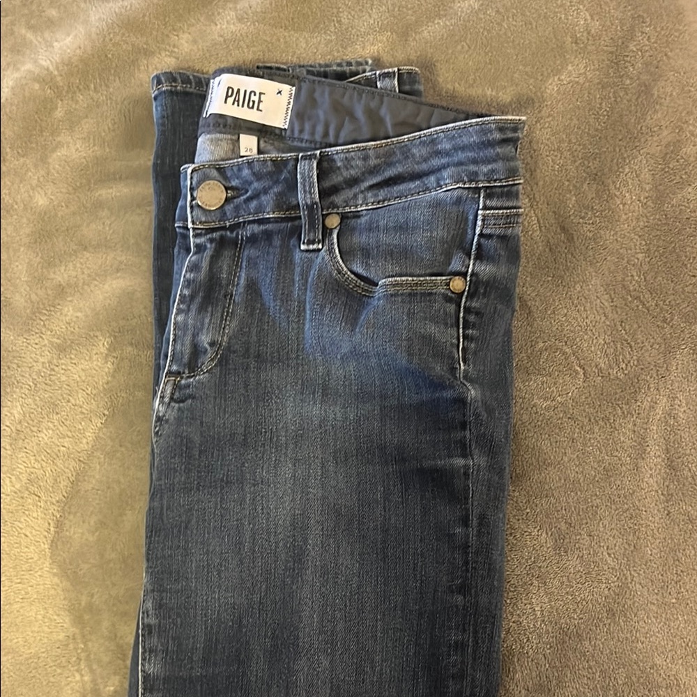 PAIGE Women's Dark Blue Denim Jeans